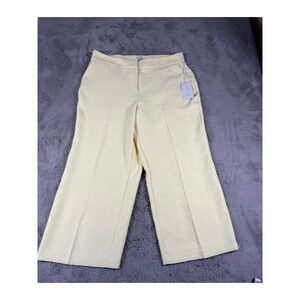NWT Joie Wide Leg Cropped Pants High Waist Women XL‎ Yellow Career Minimalist